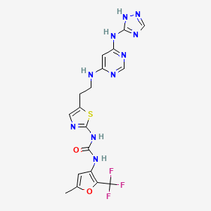 1-[5-methyl-2-(trifluoromethyl)furan-3-yl]-3-[(2Z)-5-(2-{[6-(1H-1,2,4-triazol-3-ylamino)pyrimidin-4-yl]amino}ethyl)-1,3-thiazol-2(3H)-ylidene]urea