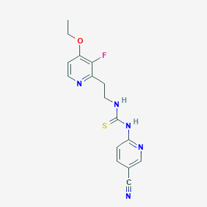 molecular formula C16H16FN5OS B10757371 1-(5-cyanopyridin-2-yl)-3-[2-(4-ethoxy-3-fluoropyridin-2-yl)ethyl]thiourea 