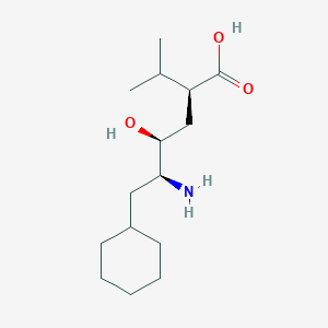 molecular formula C15H29NO3 B10757407 5-Amino-6-cyclohexyl-4-hydroxy-2-isopropyl-hexanoic acid 