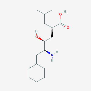 molecular formula C16H31NO3 B10757440 5-Amino-6-cyclohexyl-4-hydroxy-2-isobutyl-hexanoic acid 