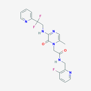 2-(6-Chloro-3-{[2,2-difluoro-2-(2-pyridinyl)ethyl]amino}-2-oxo-1(2H)-pyrazinyl)-N-[(2-fluoro-6-pyridinyl)methyl]acetamide