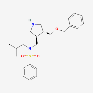 molecular formula C23H32N2O3S B10757507 N-({(3R,4R)-4-[(benzyloxy)methyl]pyrrolidin-3-yl}methyl)-N-(2-methylpropyl)benzenesulfonamide 