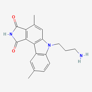 molecular formula C19H19N3O2 B10757619 6-(3-Aminopropyl)-4,9-dimethylpyrrolo[3,4-C]carbazole-1,3(2H,6H)-dione 