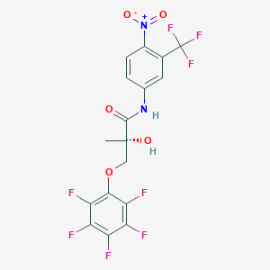 molecular formula C17H10F8N2O5 B10757648 (2S)-2-hydroxy-2-methyl-N-[4-nitro-3-(trifluoromethyl)phenyl]-3-(pentafluorophenoxy)propanamide 