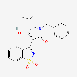 (5S)-1-benzyl-3-(1,1-dioxido-1,2-benzisothiazol-3-yl)-4-hydroxy-5-(1-methylethyl)-1,5-dihydro-2H-pyrrol-2-one