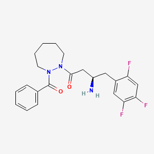 molecular formula C22H24F3N3O2 B10757683 (2r)-4-(2-Benzoyl-1,2-Diazepan-1-Yl)-4-Oxo-1-(2,4,5-Trifluorophenyl)butan-2-Amine 