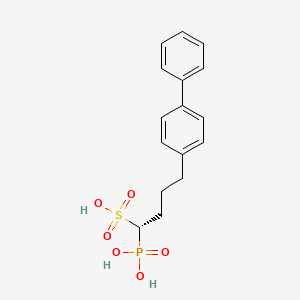 molecular formula C16H19O6PS B10757707 Tripotassium (1r)-4-Biphenyl-4-Yl-1-Phosphonatobutane-1-Sulfonate 