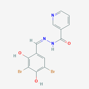 N-[(Z)-(3,5-dibromo-2,4-dihydroxyphenyl)methylideneamino]pyridine-3-carboxamide