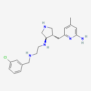 molecular formula C20H28ClN5 B10757733 N-{(3r,4s)-4-[(6-Amino-4-Methylpyridin-2-Yl)methyl]pyrrolidin-3-Yl}-N'-(3-Chlorobenzyl)ethane-1,2-Diamine 