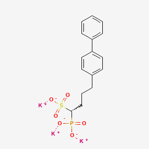 molecular formula C16H16K3O6PS B10757741 tripotassium;(1R)-4-(4-phenylphenyl)-1-phosphonatobutane-1-sulfonate 