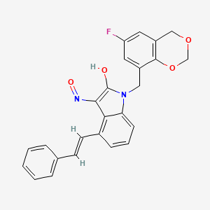 (3z)-1-[(6-Fluoro-4h-1,3-Benzodioxin-8-Yl)methyl]-4-[(E)-2-Phenylethenyl]-1h-Indole-2,3-Dione 3-Oxime