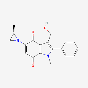 molecular formula C19H18N2O3 B10757806 3-(Hydroxymethyl)-1-methyl-5-(2-methylaziridin-1-yl)-2-phenyl-1h-indole-4,7-dione 