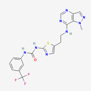 1-(5-{2-[(1-methyl-1H-pyrazolo[4,3-d]pyrimidin-7-yl)amino]ethyl}-1,3-thiazol-2-yl)-3-[3-(trifluoromethyl)phenyl]urea