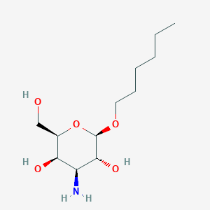 molecular formula C12H25NO5 B10757823 4-Amino-2-hexyloxy-6-hydroxymethyl-tetrahydro-pyran-3,5-diol 