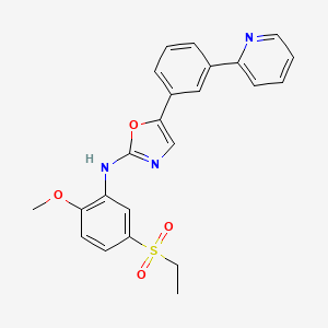 N-[5-(Ethylsulfonyl)-2-methoxyphenyl]-5-[3-(2-pyridinyl)phenyl]-1,3-oxazol-2-amine