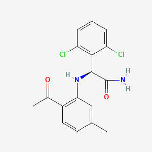 molecular formula C17H16Cl2N2O2 B10757870 alpha-(2,6-Dichlorophenyl)-alpha-(2-acetyl-5-methylanilino)acetamide CAS No. 141030-55-9