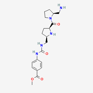 molecular formula C20H29N5O4 B10757873 Methyl 4-{[({[(2R,5S)-5-{[(2S)-2-(aminomethyl)pyrrolidin-1-YL]carbonyl}pyrrolidin-2-YL]methyl}amino)carbonyl]amino}benzoate 