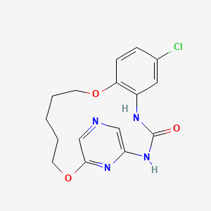 molecular formula C16H17ClN4O3 B10757893 18-Chloro-11,12,13,14-Tetrahydro-1h,10h-8,4-(Azeno)-9,15,1,3,6-Benzodioxatriazacycloheptadecin-2-One 