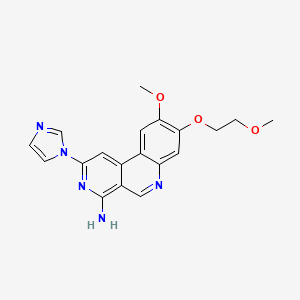 molecular formula C19H19N5O3 B10757923 2-(1H-imidazol-1-yl)-9-methoxy-8-(2-methoxyethoxy)benzo[c][2,7]naphthyridin-4-amine 