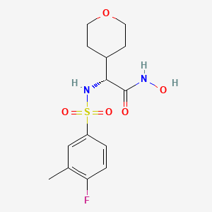 (2R)-2-{[(4-Fluoro-3-methylphenyl)sulfonyl]amino}-N-hydroxy-2-tetrahydro-2H-pyran-4-ylacetamide