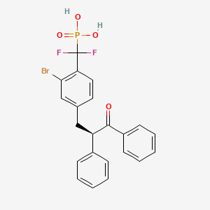 molecular formula C22H18BrF2O4P B10757993 [{2-bromo-4-[(2R)-3-oxo-2,3-diphenylpropyl]phenyl}(difluoro)methyl]phosphonic acid 