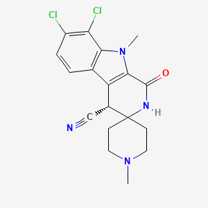 molecular formula C18H18Cl2N4O B10758006 (4r)-7,8-Dichloro-1',9-Dimethyl-1-Oxo-1,2,4,9-Tetrahydrospiro[beta-Carboline-3,4'-Piperidine]-4-Carbonitrile 