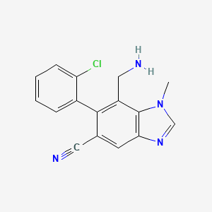 molecular formula C16H13ClN4 B10758011 7-(Aminomethyl)-6-(2-Chlorophenyl)-1-Methyl-1h-Benzimidazole-5-Carbonitrile 