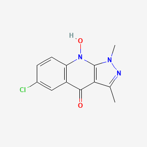 molecular formula C12H10ClN3O2 B10758047 6-Chloro-9-hydroxy-1,3-dimethyl-1,9-dihydro-4H-pyrazolo[3,4-B]quinolin-4-one 