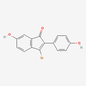 molecular formula C15H9BrO3 B10758054 3-Bromo-6-hydroxy-2-(4-hydroxyphenyl)-1H-inden-1-one 