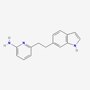 molecular formula C15H15N3 B10758076 6-[2-(1H-indol-6-yl)ethyl]pyridin-2-amine CAS No. 892873-16-4