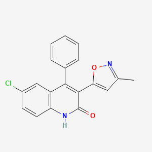 molecular formula C19H13ClN2O2 B10758108 6-chloro-3-(3-methylisoxazol-5-yl)-4-phenylquinolin-2(1H)-one 