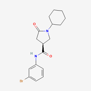 molecular formula C17H21BrN2O2 B10758114 (3S)-N-(3-bromophenyl)-1-cyclohexyl-5-oxopyrrolidine-3-carboxamide 