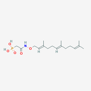 molecular formula C17H30NO5P B10758129 [(3,7,11-Trimethyl-dodeca-2,6,10-trienyloxycarbamoyl)-methyl]-phosphonic acid 