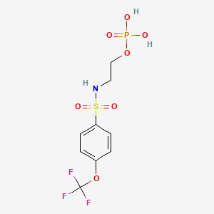 molecular formula C9H11F3NO7PS B10758156 2-({[4-(Trifluoromethoxy)phenyl]sulfonyl}amino)ethyl Dihydrogen Phosphate 