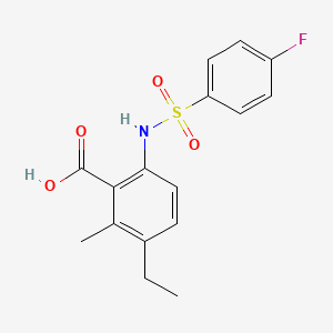 molecular formula C16H16FNO4S B10758160 3-Ethyl-6-{[(4-Fluorophenyl)sulfonyl]amino}-2-Methylbenzoic Acid 