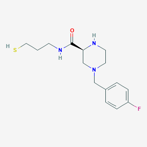 (2S)-4-(4-fluorobenzyl)-N-(3-sulfanylpropyl)piperazine-2-carboxamide