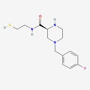 molecular formula C14H20FN3OS B10758181 (2s)-4-(4-Fluorobenzyl)-N-(2-Sulfanylethyl)piperazine-2-Carboxamide 