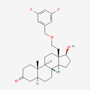 molecular formula C27H36F2O3 B10758200 (5s,8r,9s,10s,13r,14s,17s)-13-{2-[(3,5-Difluorobenzyl)oxy]ethyl}-17-Hydroxy-10-Methylhexadecahydro-3h-Cyclopenta[a]phenanthren-3-One 