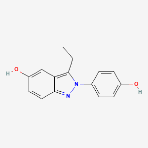 molecular formula C15H14N2O2 B10758204 3-ethyl-2-(4-hydroxyphenyl)-2H-indazol-5-ol 