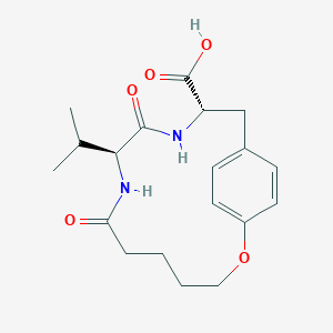 (9S,12S)-9-(1-methylethyl)-7,10-dioxo-2-oxa-8,11-diazabicyclo[12.2.2]octadeca-1(16),14,17-triene-12-carboxylic acid