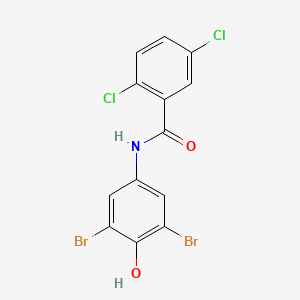 molecular formula C13H7Br2Cl2NO2 B10758280 2,5-dichloro-N-(3,5-dibromo-4-hydroxyphenyl)benzamide 