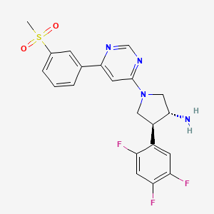 molecular formula C21H19F3N4O2S B10758295 (3r,4s)-1-{6-[3-(Methylsulfonyl)phenyl]pyrimidin-4-Yl}-4-(2,4,5-Trifluorophenyl)pyrrolidin-3-Amine 