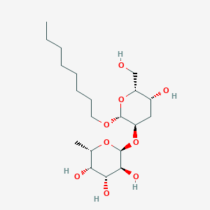 molecular formula C20H38O9 B10758337 Octyl 3-Deoxy-2-O-(6-Deoxy-Alpha-L-Galactopyranosyl)-Beta-D-Xylo-Hexopyranoside 