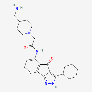 2-(4-(Aminomethyl)piperidin-1-YL)-N-(3_cyclohexyl-4-oxo-2,4-dihydroindeno[1,2-C]pyrazol-5-YL)acetamide