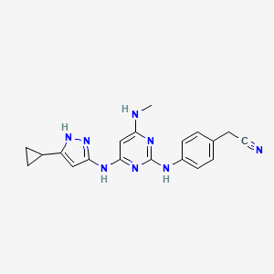 [4-({4-[(5-Cyclopropyl-1h-Pyrazol-3-Yl)amino]-6-(Methylamino)pyrimidin-2-Yl}amino)phenyl]acetonitrile