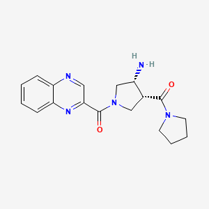 molecular formula C18H21N5O2 B10758453 (3r,4r)-4-(Pyrrolidin-1-Ylcarbonyl)-1-(Quinoxalin-2-Ylcarbonyl)pyrrolidin-3-Amine 