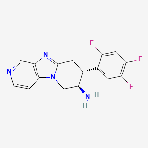 molecular formula C16H13F3N4 B10758467 (11R,12R)-11-(2,4,5-trifluorophenyl)-1,5,8-triazatricyclo[7.4.0.02,7]trideca-2(7),3,5,8-tetraen-12-amine 