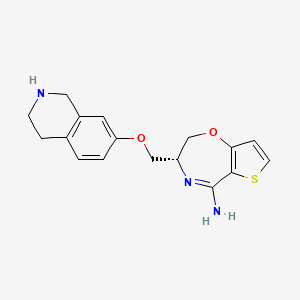 molecular formula C17H19N3O2S B10758491 (3r)-3-[(1,2,3,4-Tetrahydroisoquinolin-7-Yloxy)methyl]-2,3-Dihydrothieno[2,3-F][1,4]oxazepin-5-Amine 