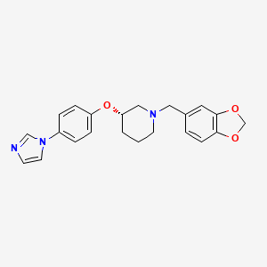 molecular formula C22H23N3O3 B10758507 (3s)-1-(1,3-Benzodioxol-5-Ylmethyl)-3-[4-(1h-Imidazol-1-Yl)phenoxy]piperidine 