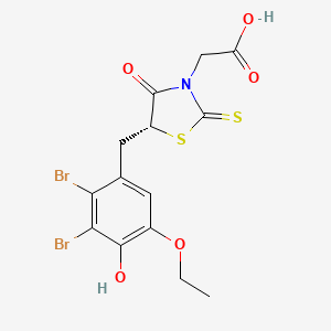 [(5R)-5-(2,3-dibromo-5-ethoxy-4-hydroxybenzyl)-4-oxo-2-thioxo-1,3-thiazolidin-3-yl]acetic acid